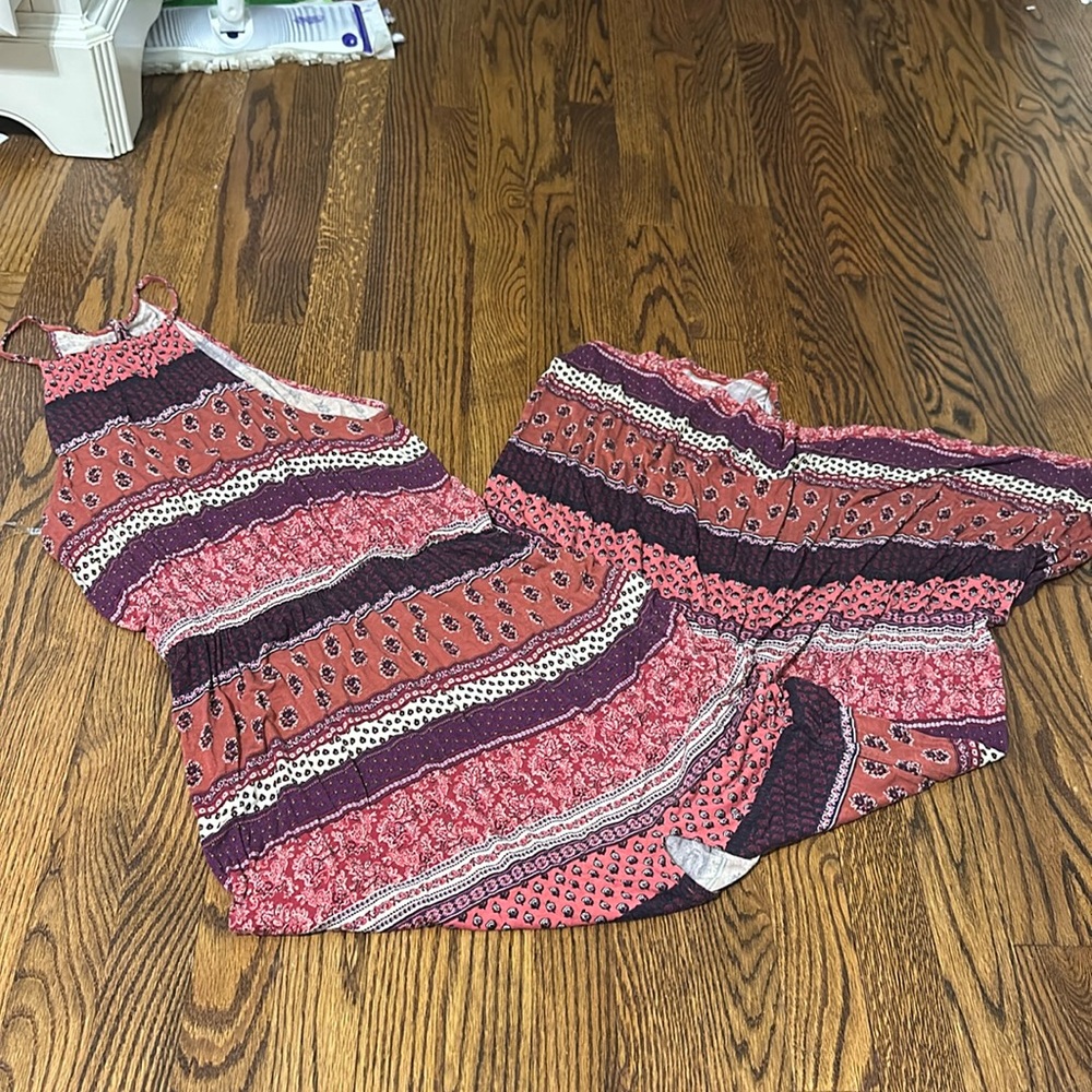 Patterned halter top maxi dress